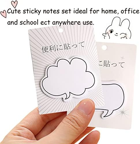 VEGCOO Sticky Notes Set, Self-Adhesive Cute Animals Sticky Notes, Different Shapes Notes for School Mark/Office Memo/Super Fun Multipurpose Sticky Notes (D)