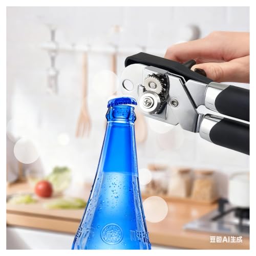 Ouvre-boîte manuel polyvalent avec décapsuleur de bouteille et ouvre-conserve