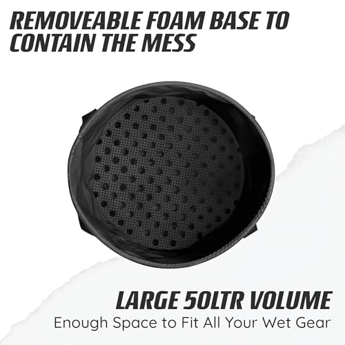 Osprey Cubo Cambiador de Traje de Neopreno, Cubo Plegable Impermeable de 50 L con Asas de Transporte y Base de Espuma para Surf, natación, Kayak - imagen 4