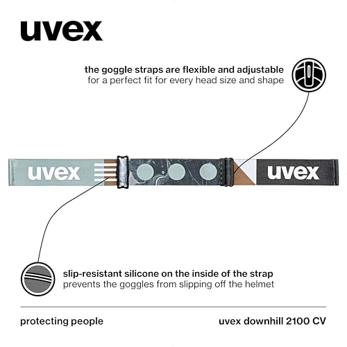 Uvex downhill 2100 CV - kontrastverstärkende Skibrille mit schmalem Rahmen und extra weitem Sichtfeld für Damen und Herren, black SL/opal-yell