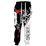 EDSNHG Viking Tattoo 3D Druck Mode Casual Hose Herren Damen Sweatpants Streetwear Harajuku Hose, Hose 1, 34-37