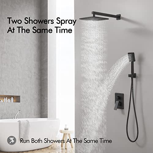 Bathroom Shower System With Rain Shower Head & Handheld Shower, Matte Black Xb6223-Bk #TOP1