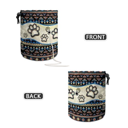 Image of Sellikakes Yarn Bag, Aztec Dog Paw Knitting Crochet Bag Yarn Storage Bag, Portable Yarn Holder for Crocheting Project Knitting Needles Sewing Accessories