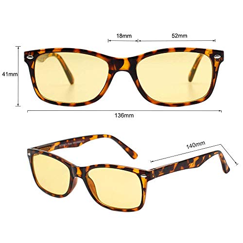 Image of VITENZI Night Vision Glasses for Men and Women Anti Glare Safety for Night Day Driving HD Yellow Tinted Sunglasses Prato