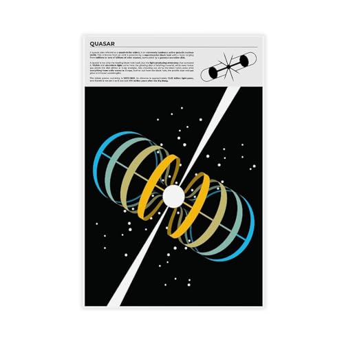 Quasar für Astrophysik-Enthusiasten, Astronomie und Weltraum, inspiriert mit supermassiven schwarzen Löchern, Leinwandkunst, Wanddekoration, Poster, Zuhause, Bar, Restaurant, Garage, Café-Logo