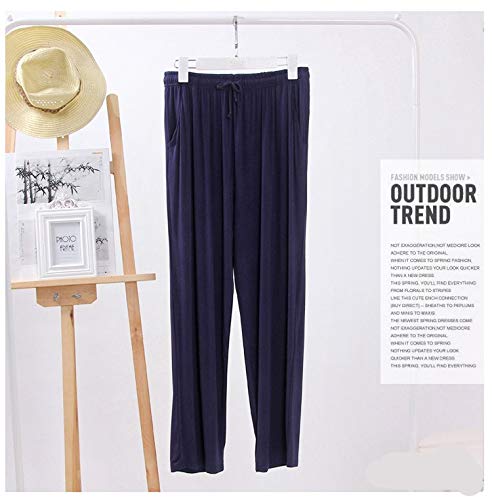 SOUGAO Calça de pijama masculina de algodão com bolsos e calça de pijama macia, Azul escuro, XXG