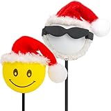 YGMONER Santa Claus Antenna Toppers 2-Pack - Festive Car Decor with Santa for Easy Parking Spot Locator, Christmas Antenna Ball for Auto Accessories