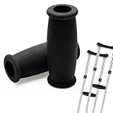 Crutch Hand Grip, AHIER Soft Rubber Crutches Handle Replacement Covers Medical Drive Cane Crutch Handgrips (Black)