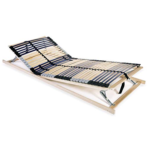 vidaXL Base de Lit à Lattes 42 Lattes 7 Zones 80x200 cm Lit Simple Adultes