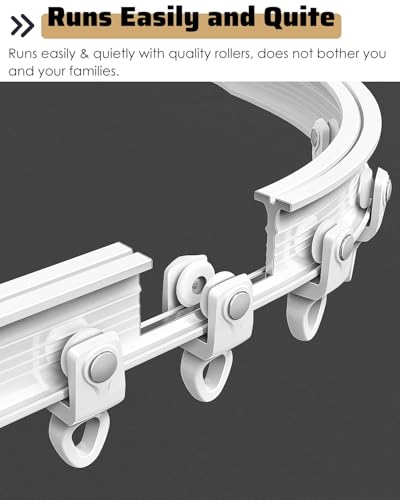 Riel de cortina flexible para ventanas en ángulo y divisor de ambientes de pared 5