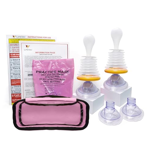 Image of LifeVac Home & Pink Travel Kit Combo - Portable Suction Rescue Device, First Aid Kit for Kids and Adults, Portable Airway Suction Device for Children and Adults