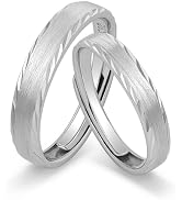 Meissa 2Pcs Couple Rings for Men and Women 925 Sterling Silver Wedding Band Matching Promise Ring...