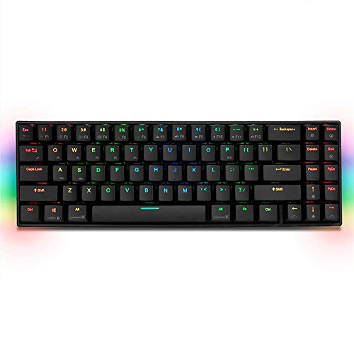 MQUPIN RK 71 Key Upgrade Mechanical Keyboard RGB Backlit, Wired,Wireless Bluetooth, Intelligent Mechanical Gaming,Office Keyboard-Red Switch