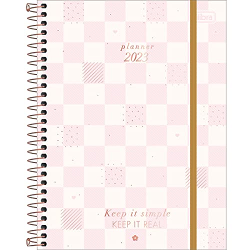 Planner Espiral 17,7 x 24 cm Soho 90 G 2023 - Quadriculado Rosa - Tilibra