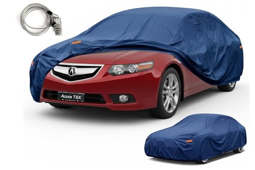Image of Kaugung Custom Fit Car Cover for Acura TSX Acura CL Acura TL Sedan, Heavy Duty Waterproof All Weather Outdoor Protection, Breathable Full Exterior Cover with Vent, Rain Sun Snow UV Proof