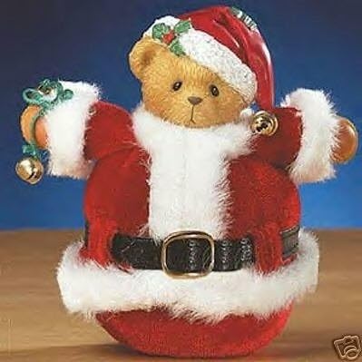 Cherished Teddies Roly Poly Santa Figurine Carlton A Tumble in the Snow Brings Lots of Ho-ho-hos!