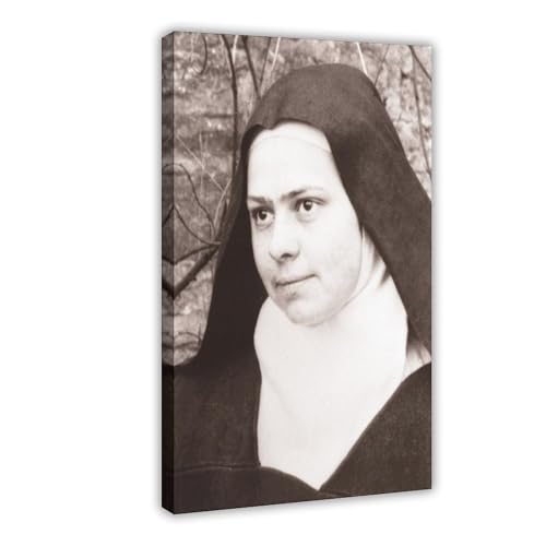 Portrait Sainte Élisabeth de la Trinité sur toile - Cadeau de baptême chrétien