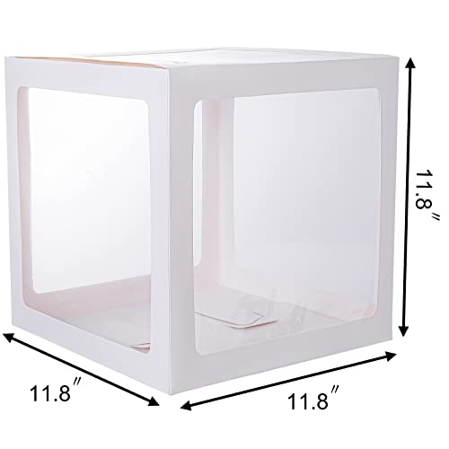 Image of Sooyee First Birthday Decorations For Boy Or Girl, 3 Pcs ONE Balloon Boxes For 1st Birthday, Baby Clear Blocks Party Decor With ONE Letters For Photoshoot Props, Cake Smash Backdrop