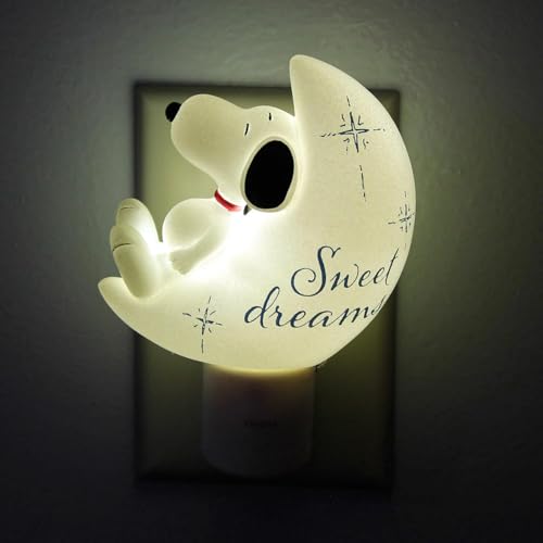 Image of Roman Giftware Inc., Night Light Collection, 4.25 inch H Snoopy Moon Night Light,Religious, Inspirational, Durable (2x3x5)