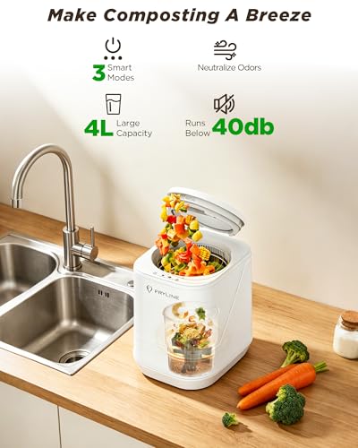 Image of Electric Composter for Kitchen, 4L Large Smart Countertop Compost Bin, Odorless | Auto-Cleaning | Low Noise |Turn Food Waste into Fertilizer Composter, 2026 New Indoor Food Waste Compost Machine
