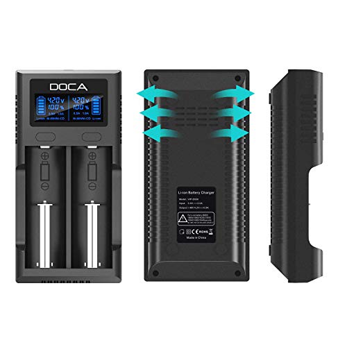 Speedy Battery Charger,Universal Smart Rechargeable Battery Charger for AA AAA C Li-ion IMR 18650 26650 21700 14500 16340 18500 10440 18350 17670 Ni-MH Ni-Cd, USB Cable & Upgraded LCD Display