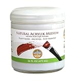 Natural Earth Paint Acrylik Medium – Plant-Based, Non-Toxic Acrylic Medium for Mixing, Varnishing & Collaging – Water-Resistant, Non-Yellowing, Flexible Finish – 16 oz. Glass Jar – Made in USA