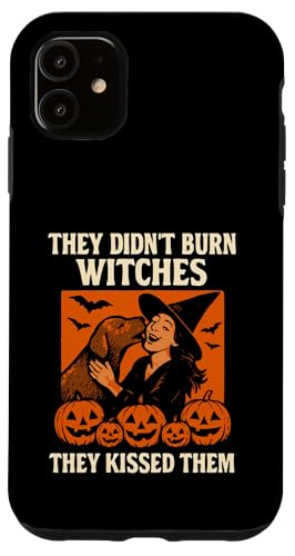 They Didn't Burn Witches Funny Dog Kiss Witchy Halloween X}zP[X iPhone 11 p
