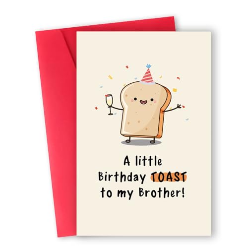 ATTLVV Happy Brother Birthday Card,Funny Brother Birthday Gifts from Sister, Christmas Gifts for Brother,Birthday Card for My Brother