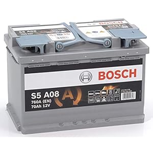 Bosch S5A08 – car battery – 70A/h – 760A – AGM technology – adapted for vehicles with Start/Stop system – Type 096