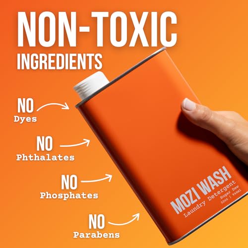 Image of Mozi Wash Laundry Detergent Liquid, Sugar Dew- Citrus & Hibiscus, 50+ Loads, Non toxic, Plant Based Enzyme Cleaners, Phosphate & Paraben Free, Long Lasting Luxury Clean, 32 oz Recyclable Bottle