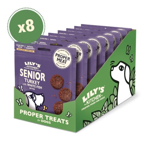 Lily’s Kitchen Mit natürlichen Zutaten hergestelltLeckerli-Packung für Seniorhunde Truthahn mit Weißfisch-Happen Getreidefreie Rezeptur 8 x… – Ansicht 2
