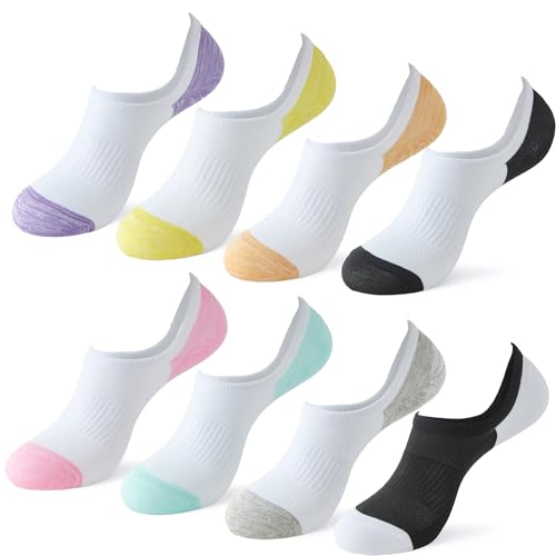 Image of Loucey 12-18 Packs No Show Socks Invisible Socks Men Women Cushioned Low Cut Ankle Sock for Running Gym Hiking (6-9 Pairs)
