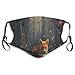 Produktbild ZORMIEY Face Cover Malen Tierliebhaber Fuchs im Wald Fantastische Dekorationen Wilde Safari Cartoon Tiere Wiederverwendbare Anti-Staub-Mund-Bandanas mit 2 Filtern