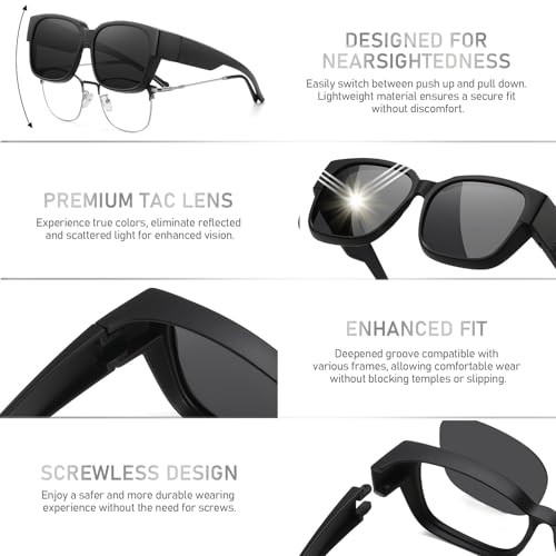 Image of HAOLOTA Polarized Sunglasses Over Glasses Women Wrap-Around Glasses Small Shapes Driving Fishing UV400 Protection