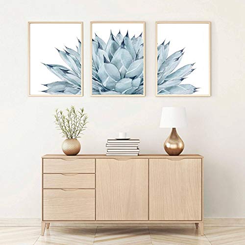 Impression sur toile de qualité supérieure avec motifs de succulentes épurées