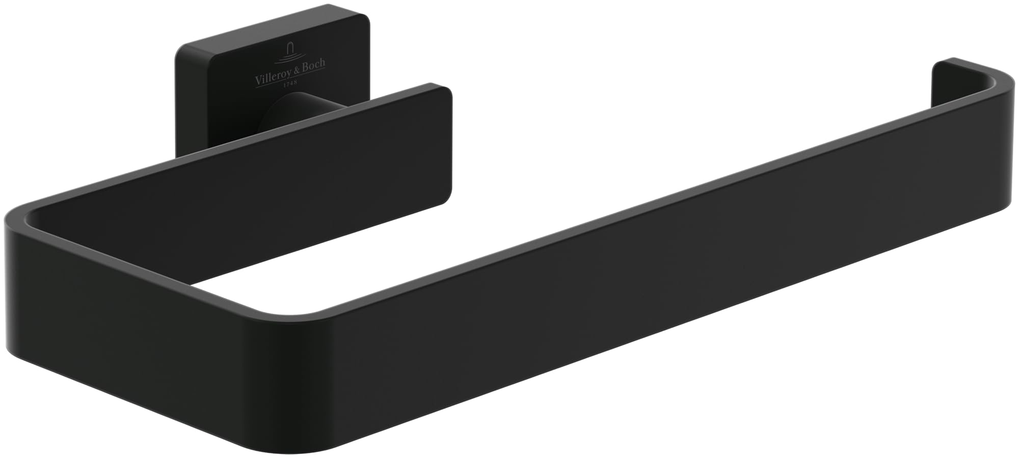 Villeroy & Boch Elements - Striking, bathroom for wall installation, towel rail made from brass, square bathroom, length 209 mm, Matt Black