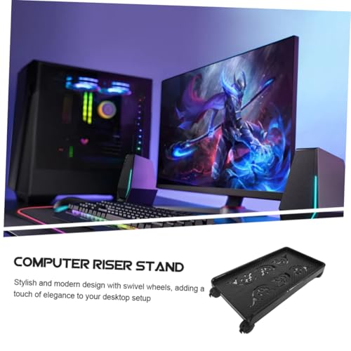 Soporte móvil para torre de computadora Uonlytech con ruedas giratorias y freno, estable y compacto para uso bajo escritorio o en pisos alfombrados miniatura 4
