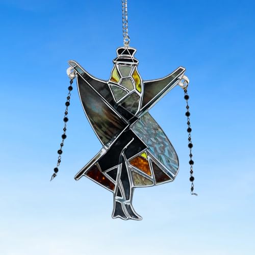 Dancing Lady Inspired Stained Glass Spinner,2026 New Spinner Kinetic Hanging Decor, Unique Boho Hanging Ornament,Sunlight Catcher for Window, Garden,...