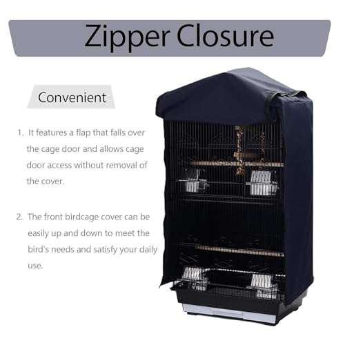 Image of QBLEEV Birdcage Cover, Parrot Cage Night Cover Shade, Universal Cage Covers | Pet blackout windproof light-proof sleep reduces distractions night tear-resistant cloth without cage-14.1x18.5x26.7 inch(LxWxH)