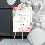 Birthday Welcome Sign, Floral Welcome Personalized Birthday Sign, Pink Roses Birthday Party Decor, Pink Floral Custom Birthday Signs, Welcome To Birthday Celebration Party Sign - Image 5
