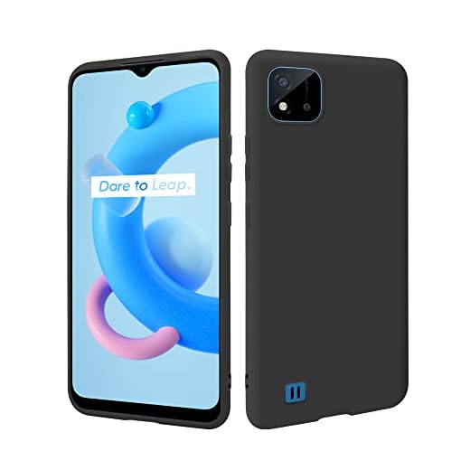 HSP Hülle für Realme C11 (2021) [Staubabweisend] Handyhülle | Premium TPU Silikon Case Schutzhülle | Kratzfest Stoßfest Fallschutz | Kameraschutz Displayschutz | Passgenau Dünn Matt | Schwarz