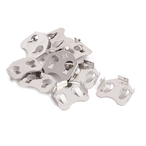 Aexit 10Pcs Placa de Batería CR2032 Metal Tono Plata miniatura 1