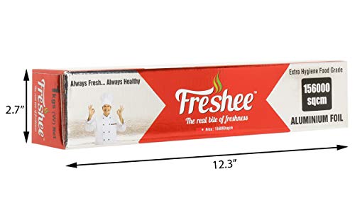 Image of Freshee 156000sqcm Disposable Aluminium Foil for Roasting, Silver Foil for Food Delivery Wrapping Food Reheating Freezing
