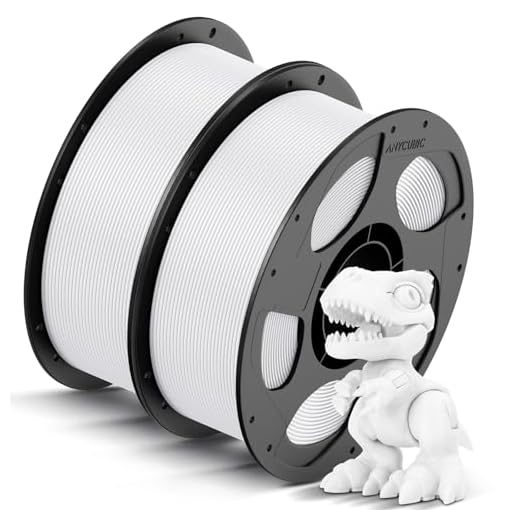 ANYCUBIC High Speed 3D Printer Filament 1.75mm Bundle, Rapid PLA Filament with High Prints Quality, Dimensional Accuracy +/- 0.02mm, Fit Most FDM 3D Printers, 1KG Reusable Spool, 2KG Bright White
