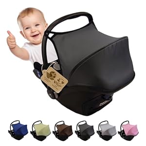 Sonnenverdeck Sonnendach [Sonnenschutz für Babyschale] kompatibel mit Maxi Cosi Cabrio Fix Gruppe 0 + GP (dunkelgrau)