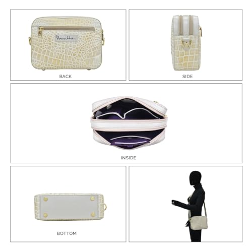 Anuschka Women's Original Hand-Painted Leather Twin Top Messenger4