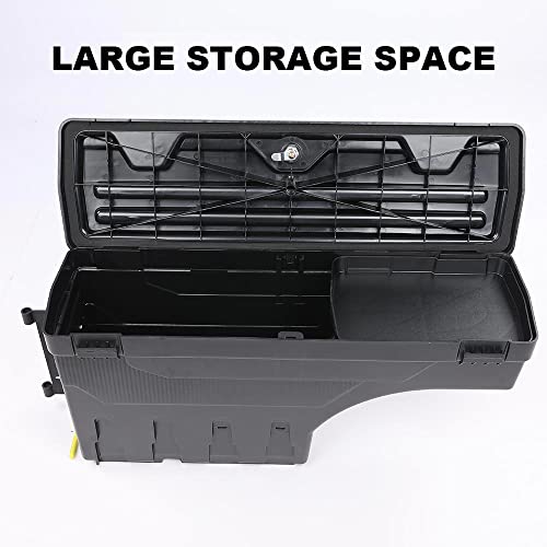 Pit66 2Pcs Lockable Truck Bed Storage Box Toolbox Swing Case, Compatible With 2017-2023 Ford F250 F350 Super Duty 17-23, Left Driver + Right Passenger Sides Tool Box Drawer Set #TOP4