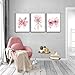 3Pcs Pink Makeup Wall Art Fashion Women Luxury Bow Wall Decor Pictures Preppy Coquette Lipstick Makeup Brush Aesthetic Posters Prints for Girls Bedroom Beauty Room Decoration Unframed 12x16in