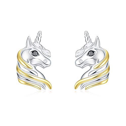 Boucles d'oreilles licorne argent 925 pour briller à l'école et en fête