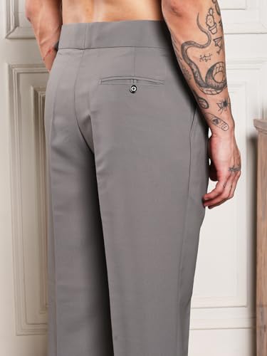 Image of Gurkha Pants for Men | Trouser for Men | Formal Pant | Double Button | Loose Fit Trouser High Waist Pleated Casual Trousers | Vintage Straight Leg Pants for Office Smart Casual Travel Party